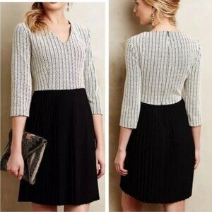 Ganni Anthropologie Programme Jacquard Jersey Dress Black White Cocktail S